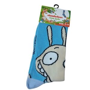 Nickelodeon Light Blue Character Socks Crew Cartoon Iconic Y2K Gifts for Him